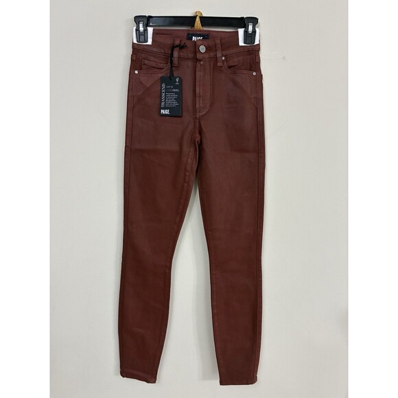 PAIGE Hoxton Coated High Waist Ankle Skinny Jeans NWT Size 23 - Picture 11 of 12
